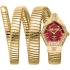 JUST CAVALLI Signature Snake Red Dial 23mm Gold Stainless Steel Bracelet JC1L304M0035 - 0