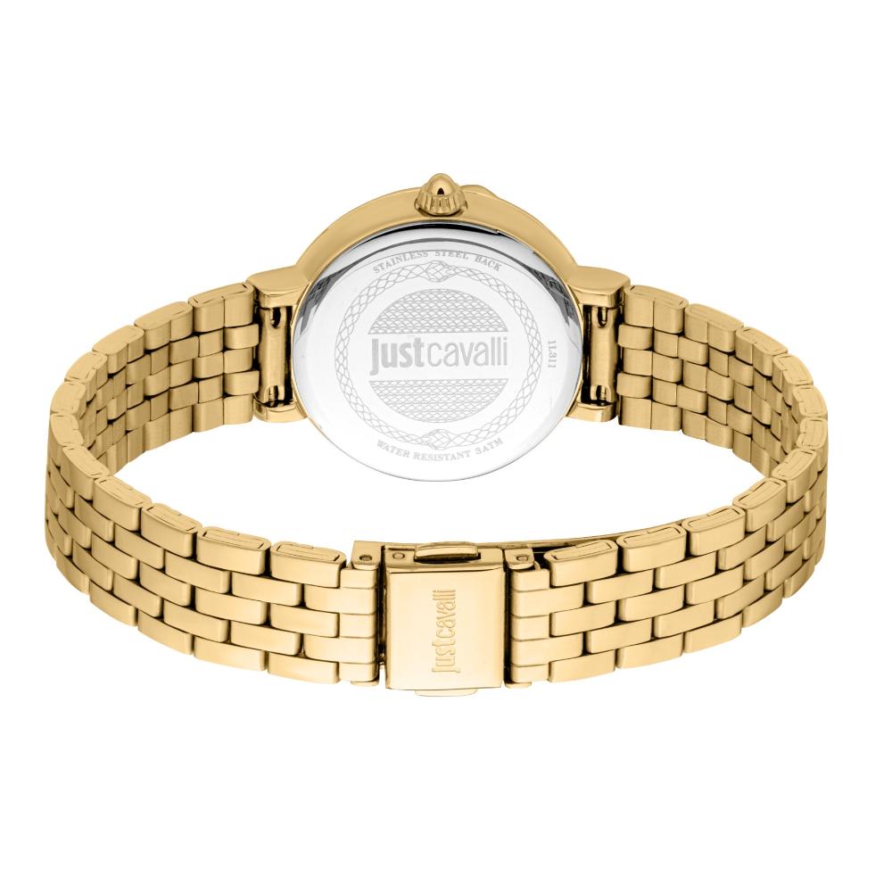 JUST CAVALLI Snake Gift Set Silver Dial 30mm Gold Stainless BraceletJC1L311M0025