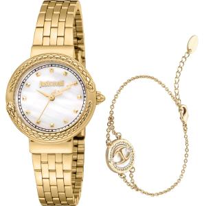 JUST CAVALLI Snake Gift Set Silver Dial 30mm Gold Stainless BraceletJC1L311M0025 - 47721