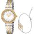 JUST CAVALLI Snake Gift Set Silver Dial 30mm Two Tone Gold Stainless Bracelet JC1L311M0055 - 0