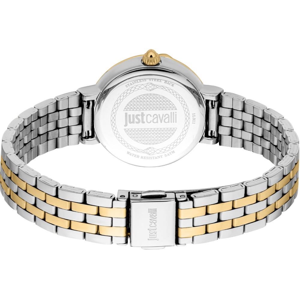 JUST CAVALLI Snake Gift Set Blue Dial 30mm Two Tone Gold Stainless Bracelet JC1L311M0065