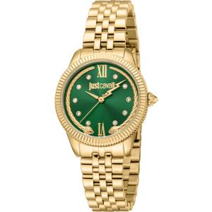 JUST CAVALLI Valentine's Gift Set Green Dial 30mm Gold Stainless Bracelet JC1L315M0065 - 47739