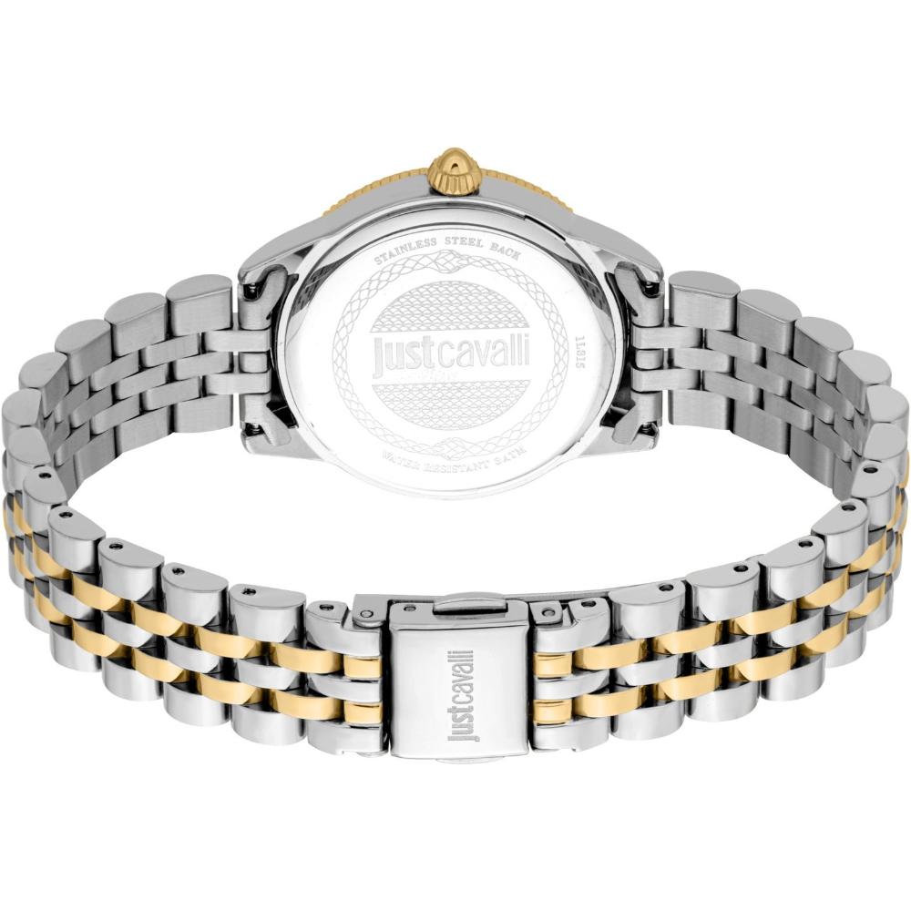 JUST CAVALLI Valentine's Silver Gift Set Dial 30mm Two Tone Gold Stainless Bracelet JC1L315M0085