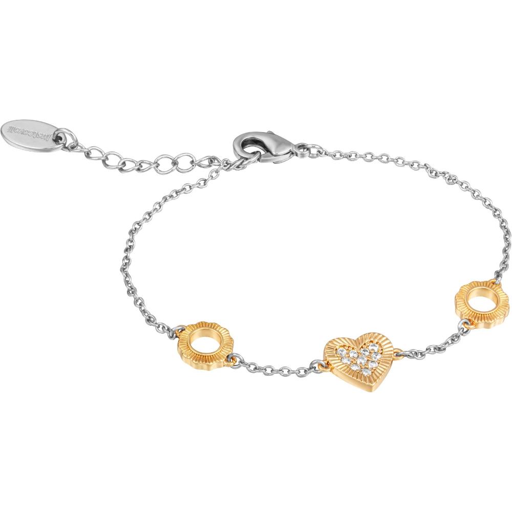 JUST CAVALLI Valentine's Silver Gift Set Dial 30mm Two Tone Gold Stainless Bracelet JC1L315M0085