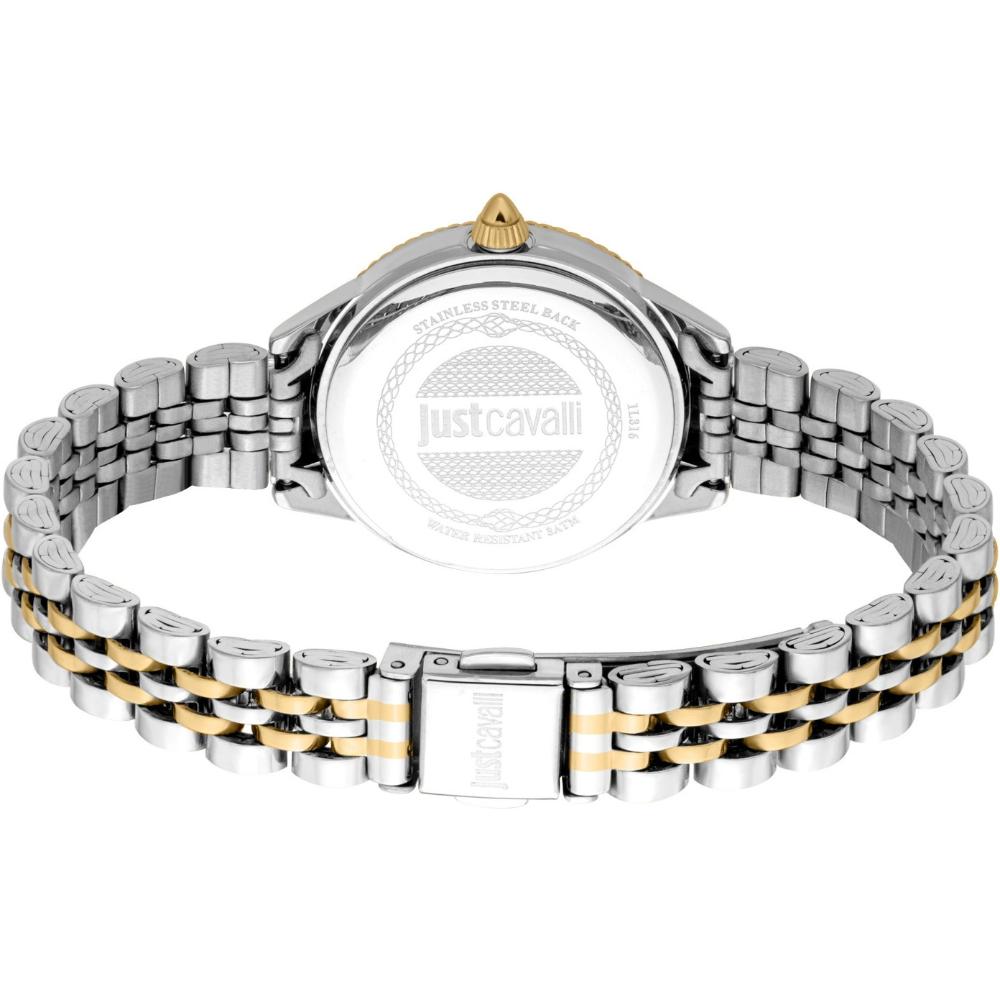 JUST CAVALLI Glam Silver Dial 30mm Two Tone Gold Stainless Steel Bracelet JC1L316M0095