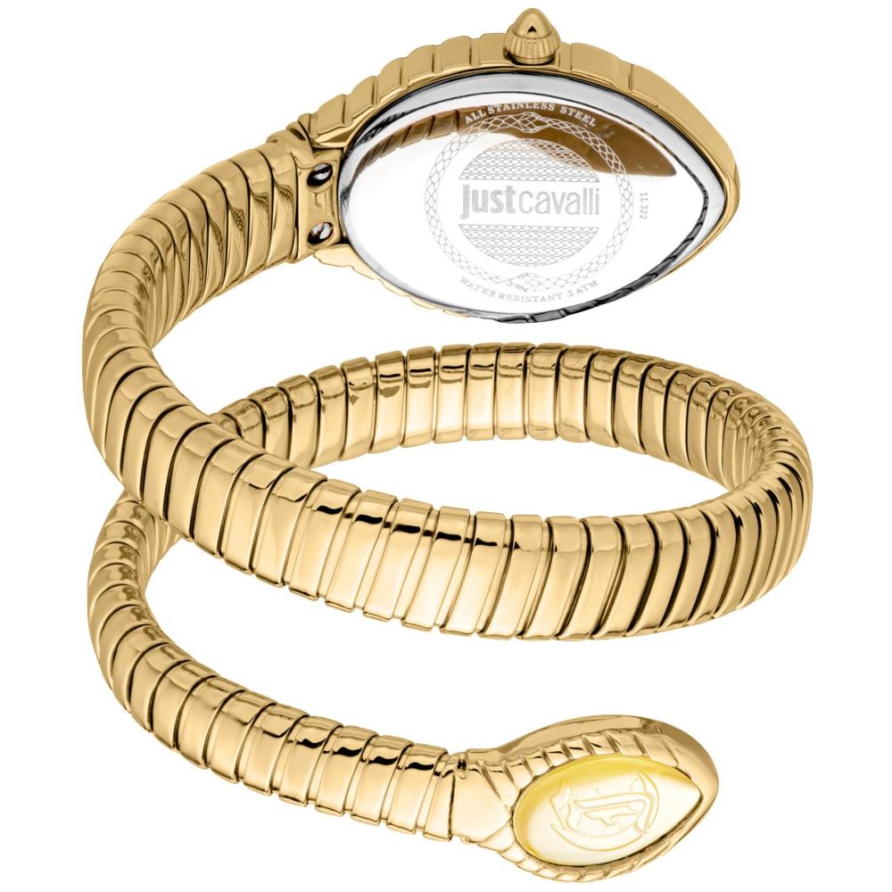 JUST CAVALLI Signature Snake Champagne Dial 23x32mm Gold Stainless Steel Bracelet JC1L322M0025