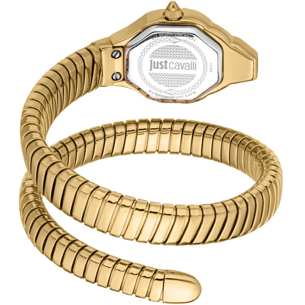 JUST CAVALLI Signature Snake Champagne Dial 20.5x29.5mm Gold Stainless Steel Bracelet JC1L326M0025