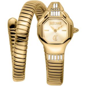 JUST CAVALLI Signature Snake Champagne Dial 20.5x29.5mm Gold Stainless Steel Bracelet JC1L326M0025 - 60848