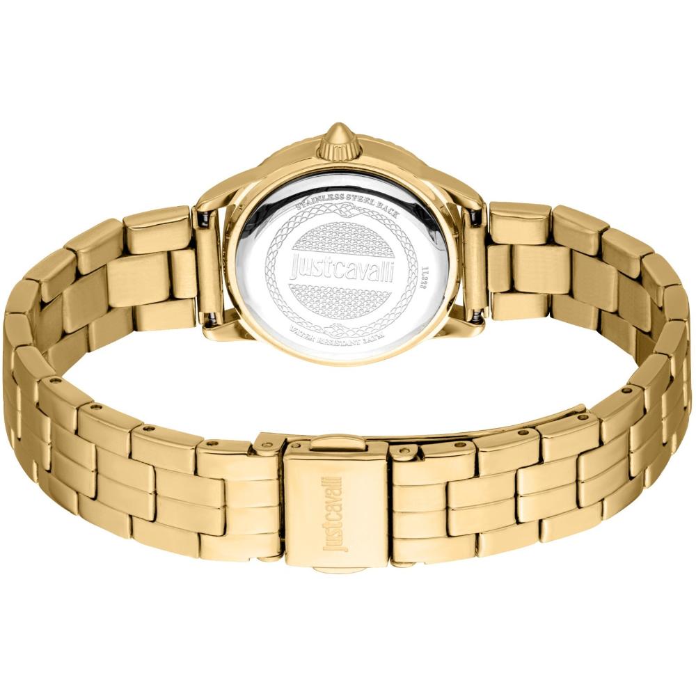 JUST CAVALLI Mini Raffinata Gift Set Silver Dial 26mm Gold Stainless Steel Bracelet JC1L328M0055