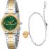 JUST CAVALLI Mini Raffinata Gift Set Green Dial 26mm Two Tone Gold Stainless Steel Bracelet JC1L328M0085 - 0