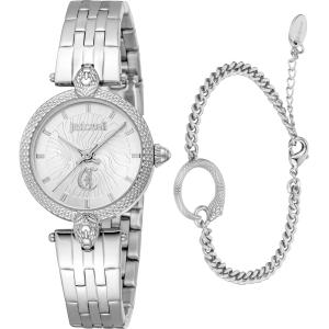 JUST CAVALLI Mini Gift Set Silver Dial 28mm Silver Stainless Steel Bracelet JC1L330M0045 - 50907