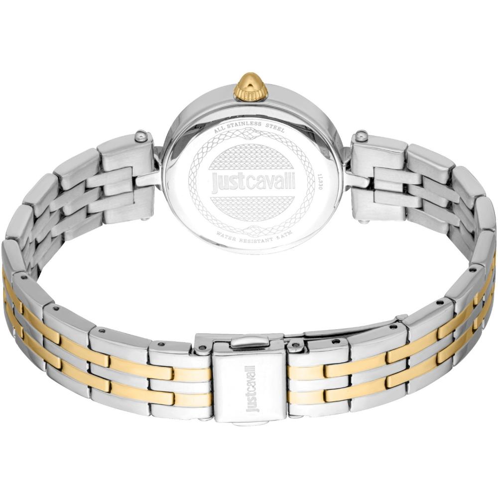 JUST CAVALLI Mini Gift Set Silver Dial 28mm Two Tone Gold Stainless Steel Bracelet JC1L330M0075