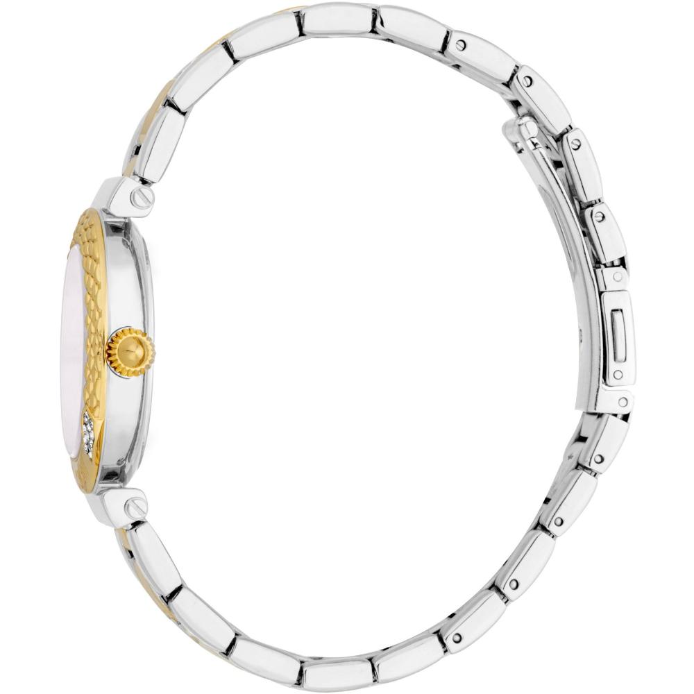 JUST CAVALLI Animalier Curiosa Gift Set Silver Dial 30mm Two Tone Gold Stainless Steel Bracelet JC1L332M0075