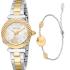 JUST CAVALLI Animalier Curiosa Gift Set Silver Dial 30mm Two Tone Gold Stainless Steel Bracelet JC1L332M0075 - 0