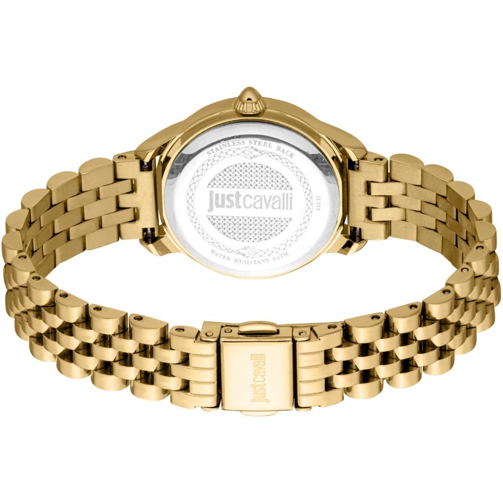 JUST CAVALLI Animalier Silver Dial 30mm Gold Stainless Steel Bracelet JC1L333M0025