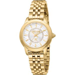 JUST CAVALLI Animalier Silver Dial 30mm Gold Stainless Steel Bracelet JC1L333M0025 - 51016