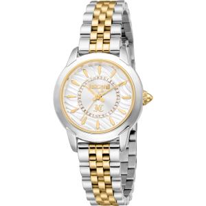 JUST CAVALLI Animalier Silver Dial 30mm Two Tone Gold Stainless Steel Bracelet JC1L333M0055 - 51011