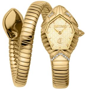 JUST CAVALLI Signature Snake Champagne Dial 22x28mm Gold Stainless Steel Bracelet JC1L356M0025 - 60842