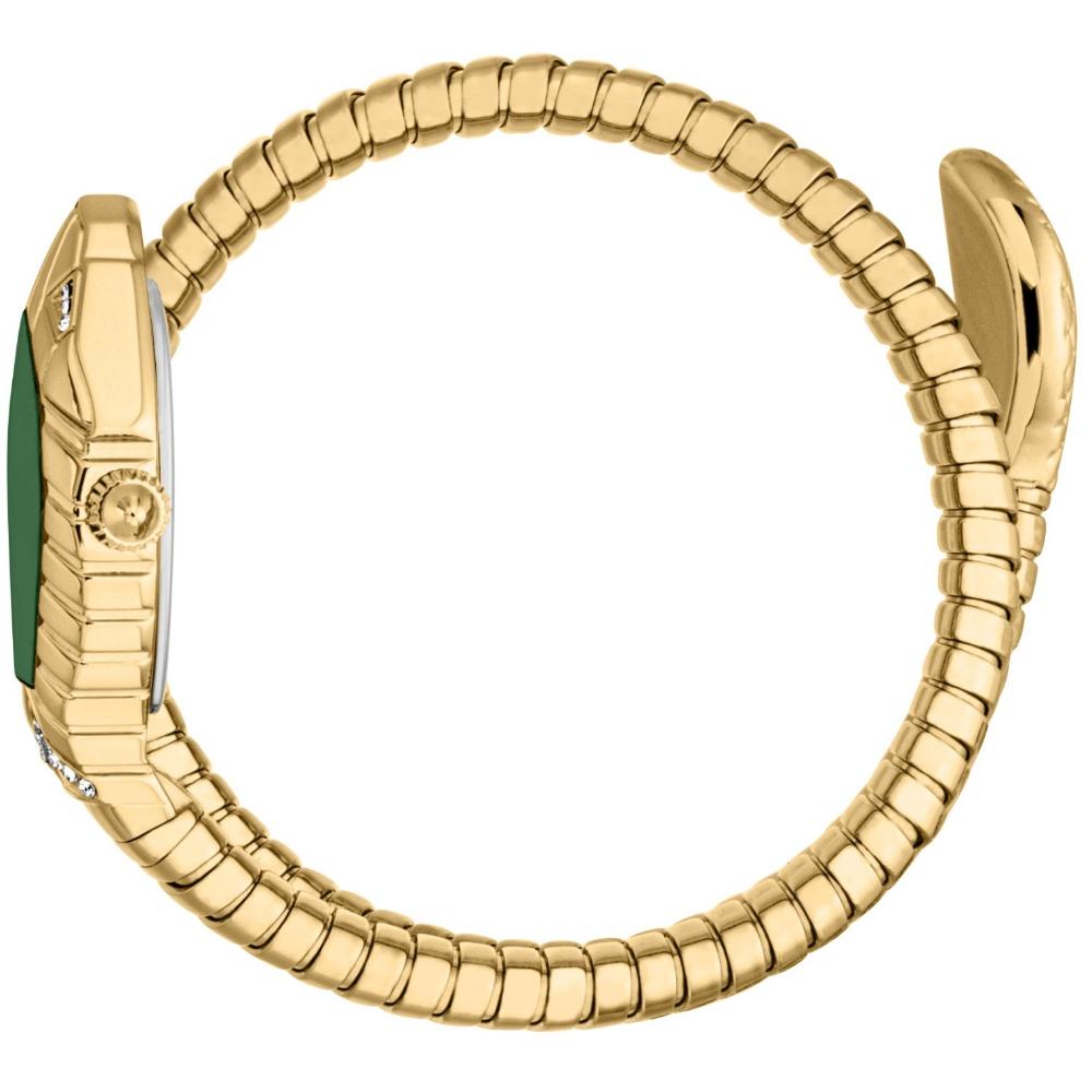 JUST CAVALLI Signature Snake Green Dial 22x28mm Gold Stainless Steel Bracelet JC1L356M0035