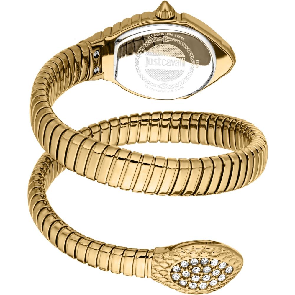 JUST CAVALLI Signature Snake Green Dial 22x28mm Gold Stainless Steel Bracelet JC1L356M0035
