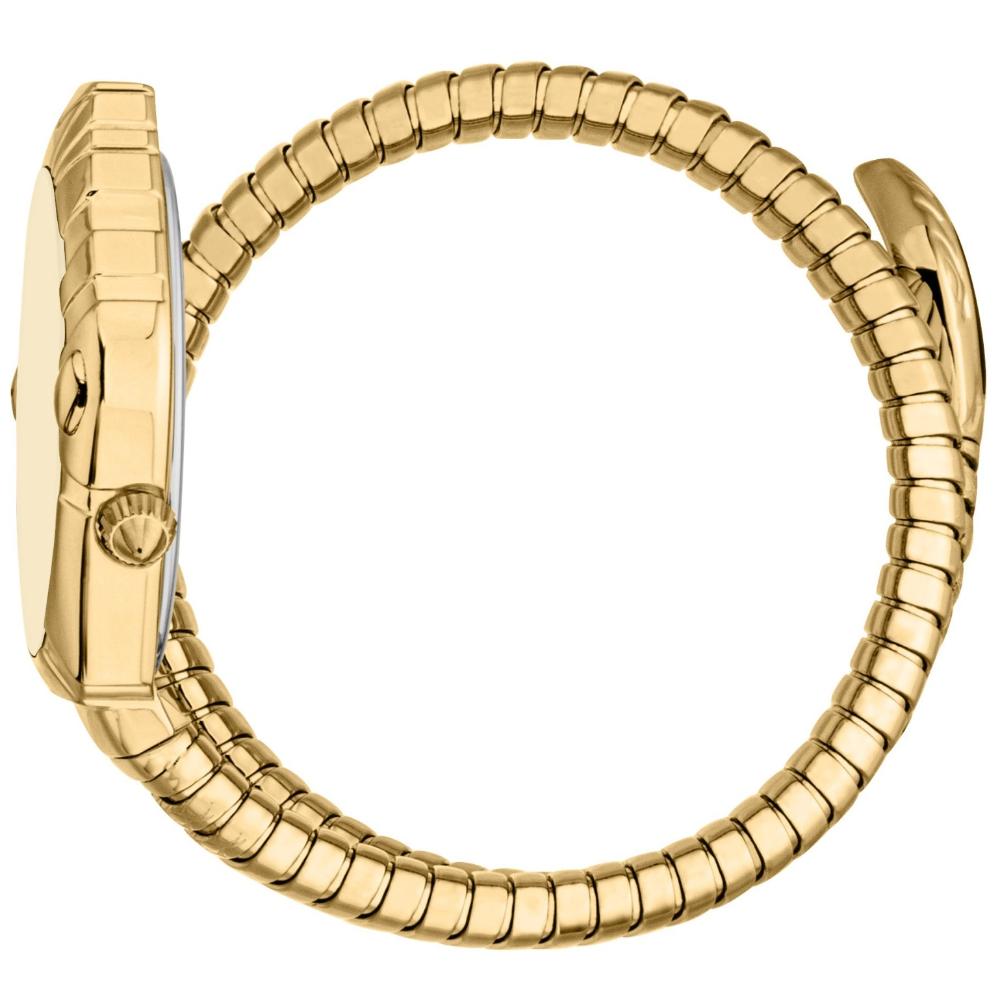 JUST CAVALLI Signature Snake Champagne Dial 22x35mm Gold Stainless Steel Bracelet JC1L357M0025