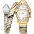 JUST CAVALLI Signature Snake White MOP Dial 22x35mm Two-Tone Gold Stainless Steel Bracelet JC1L357M0055 - 0