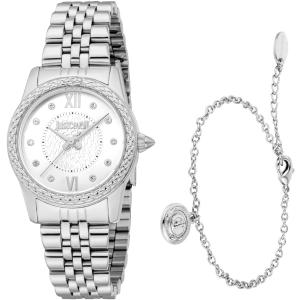 JUST CAVALLI Animalier Sublime Gift Set Silver Dial 30mm Silver Stainless Steel Bracelet JC1L360M0035 - 60919