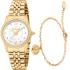 JUST CAVALLI Animalier Sublime Gift Set Silver Dial 30mm Gold Stainless Steel Bracelet JC1L360M0055 - 0