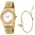 JUST CAVALLI Glam Gift Set White MOP Dial 32mm Gold Stainless Steel Bracelet JC1L361M0055 - 0