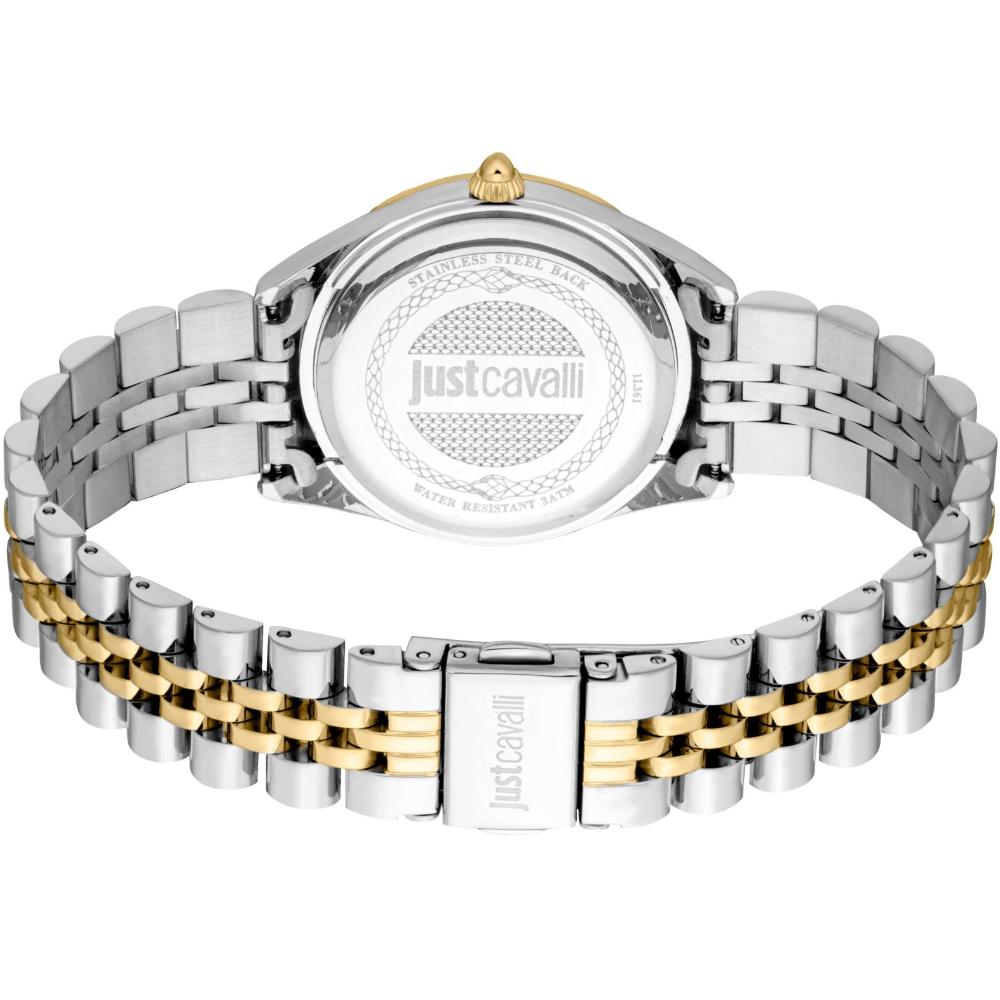 JUST CAVALLI Glam Gift Set  Silver Dial 32mm Two-Tone Gold Stainless Steel Bracelet JC1L361M0075