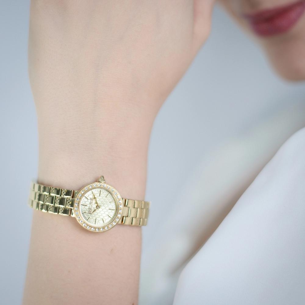 JUST CAVALLI Mini Serenata Champagne Dial 23mm Gold Stainless Steel Bracelet JC1L362M0055