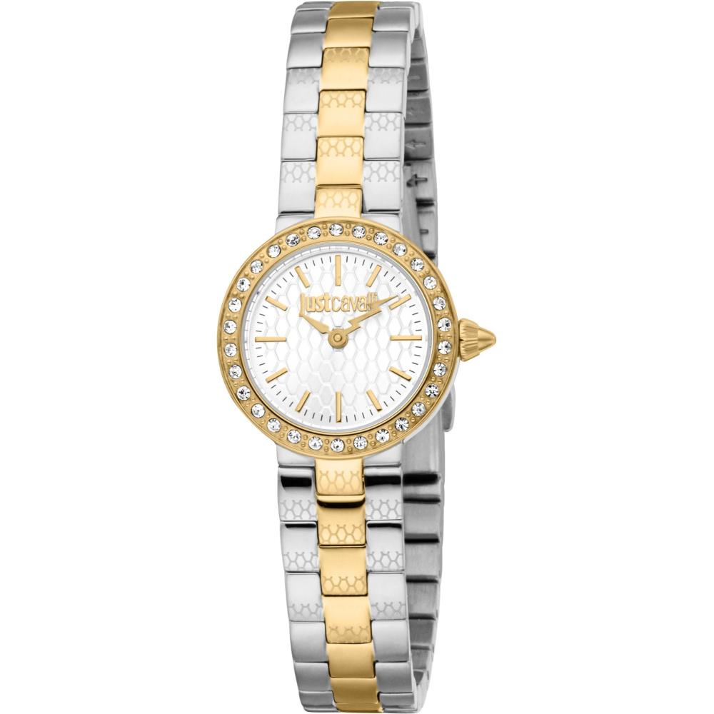 JUST CAVALLI Mini Serenata Silver Dial 23mm Two-Tone Gold Stainless Steel Bracelet JC1L362M0085