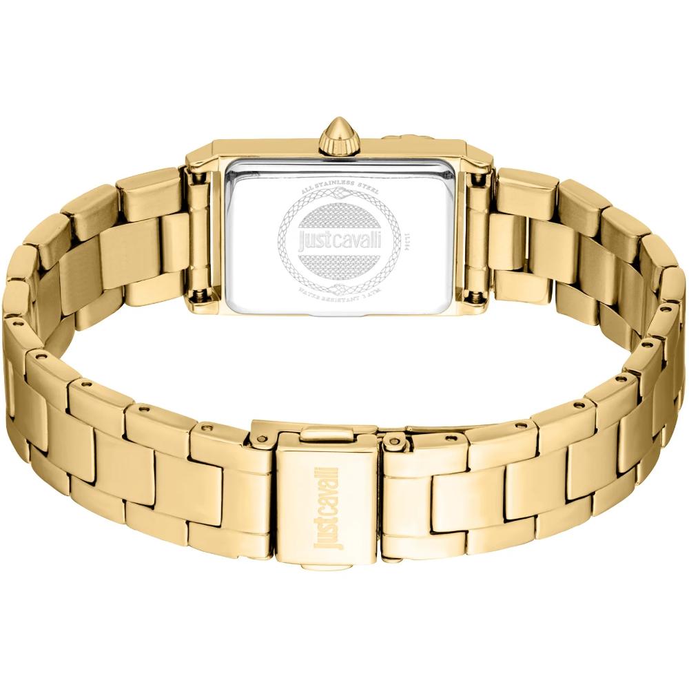 JUST CAVALLI Snake White Dial 20x27mm Gold Stainless Steel Bracelet JC1L364M0065