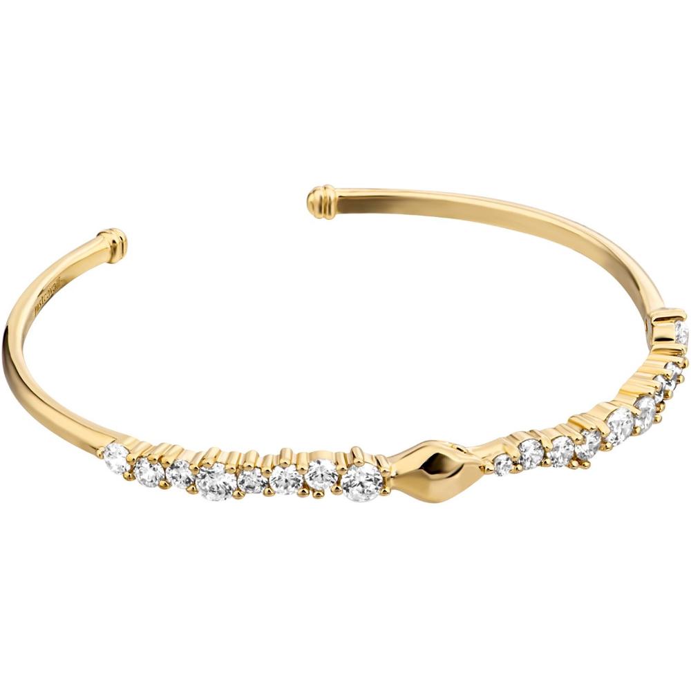JUST CAVALLI Animalier Cuff Bracelet Gold Stainless Steel with Cubic Zirconia JCBA01183200