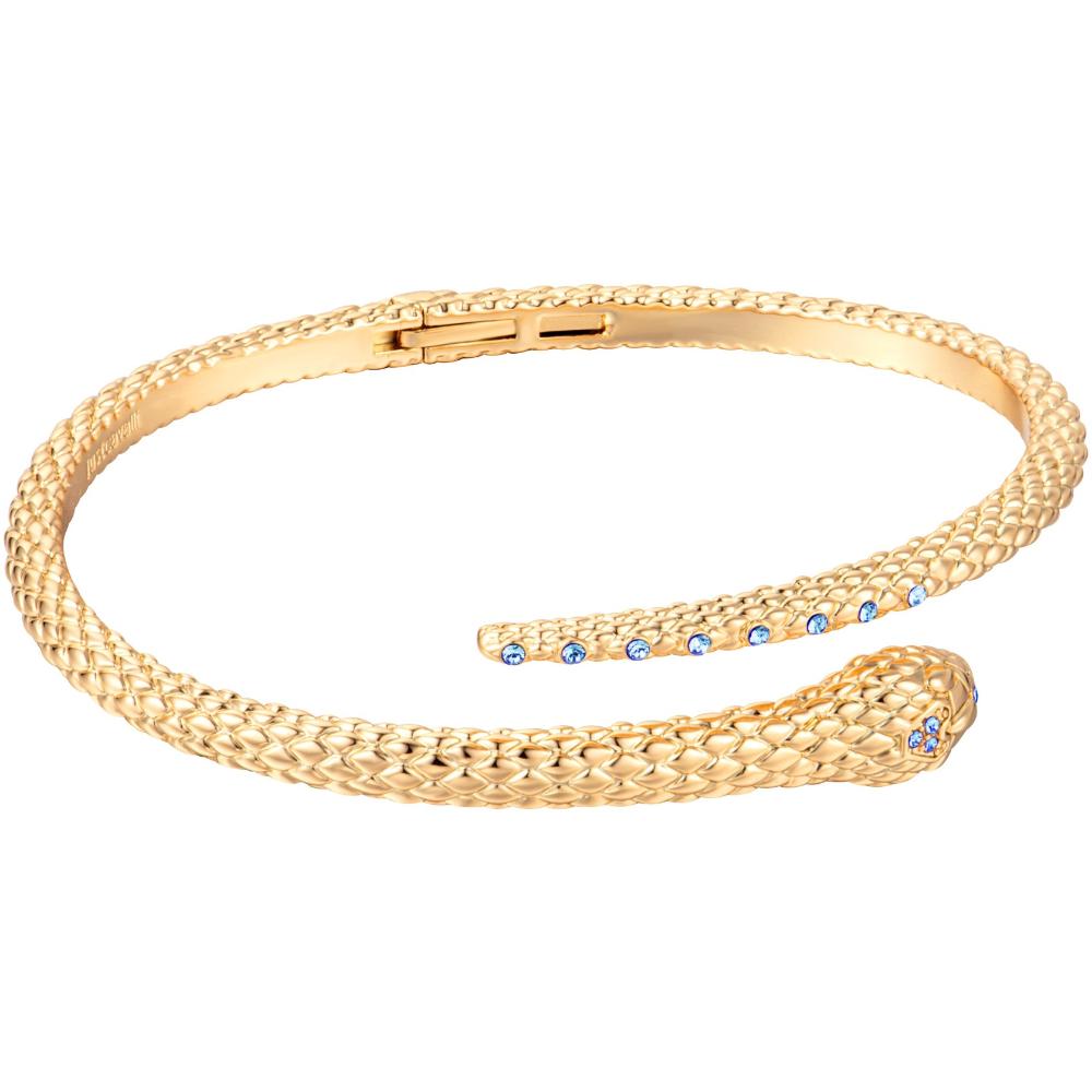 JUST CAVALLI Animalier Cuff Bracelet Gold Stainless Steel with Cubic Zirconia JCBA01303200