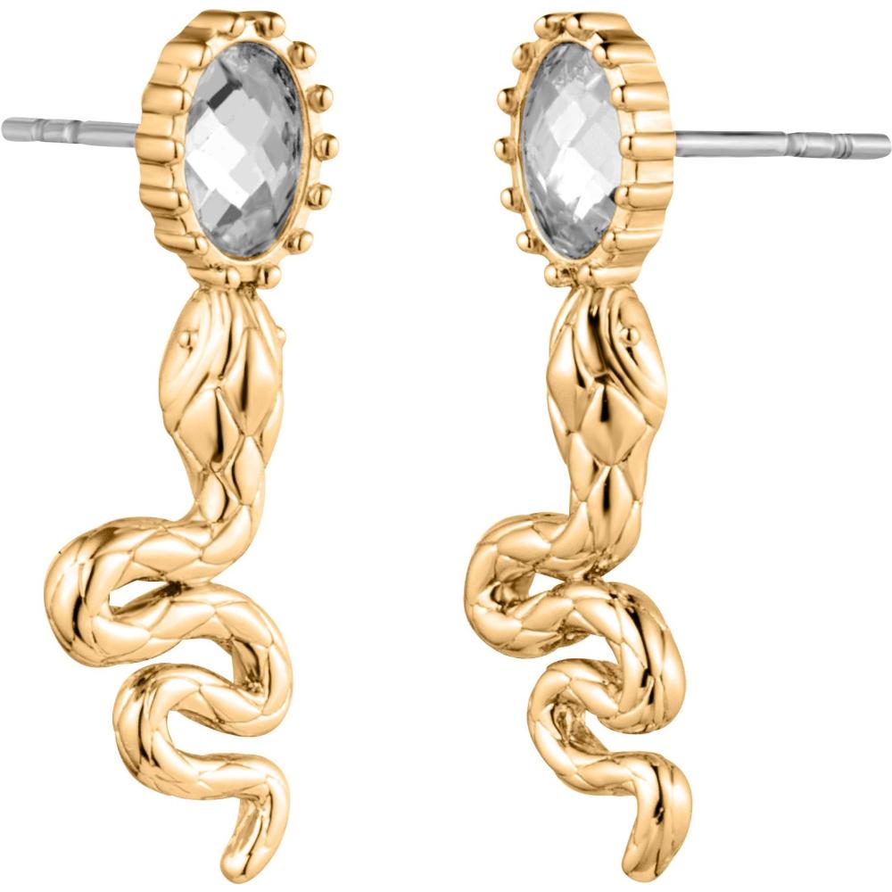 JUST CAVALLI Animalier Earrings Gold Stainless Steel With Cubic Zirconia JCER01553200