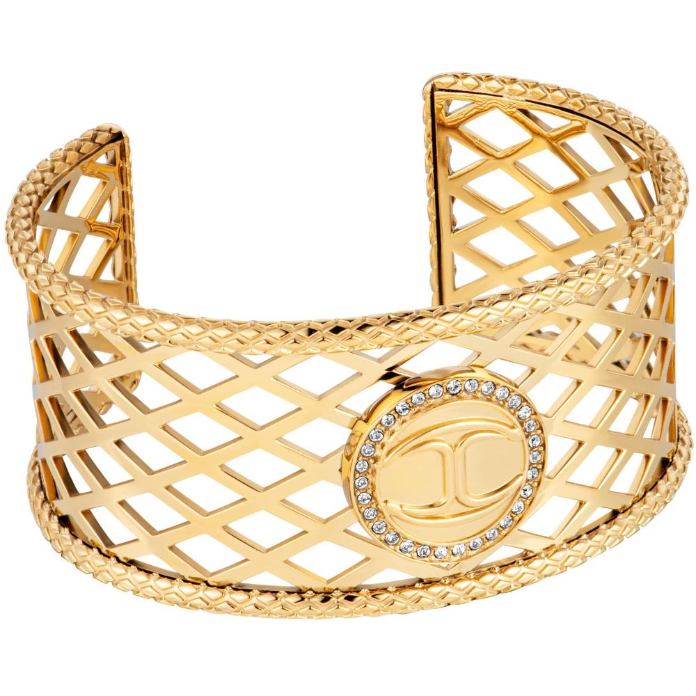 JUST CAVALLI Fashion Cuff Bracelet Gold Stainless Steel with Cubic Zirconia JCFB00732200