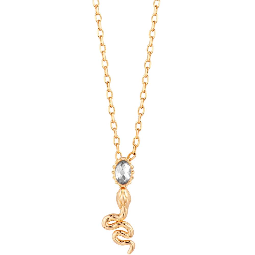 JUST CAVALLI Animalier Necklace Gold Stainless Steel with Cubic Zirconia JCNL01733200