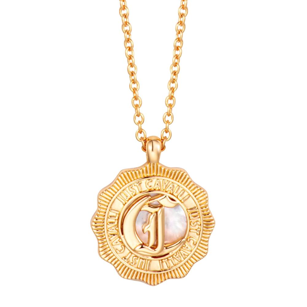 JUST CAVALLI Logo Necklace Gold Stainless Steel JCNL01943200