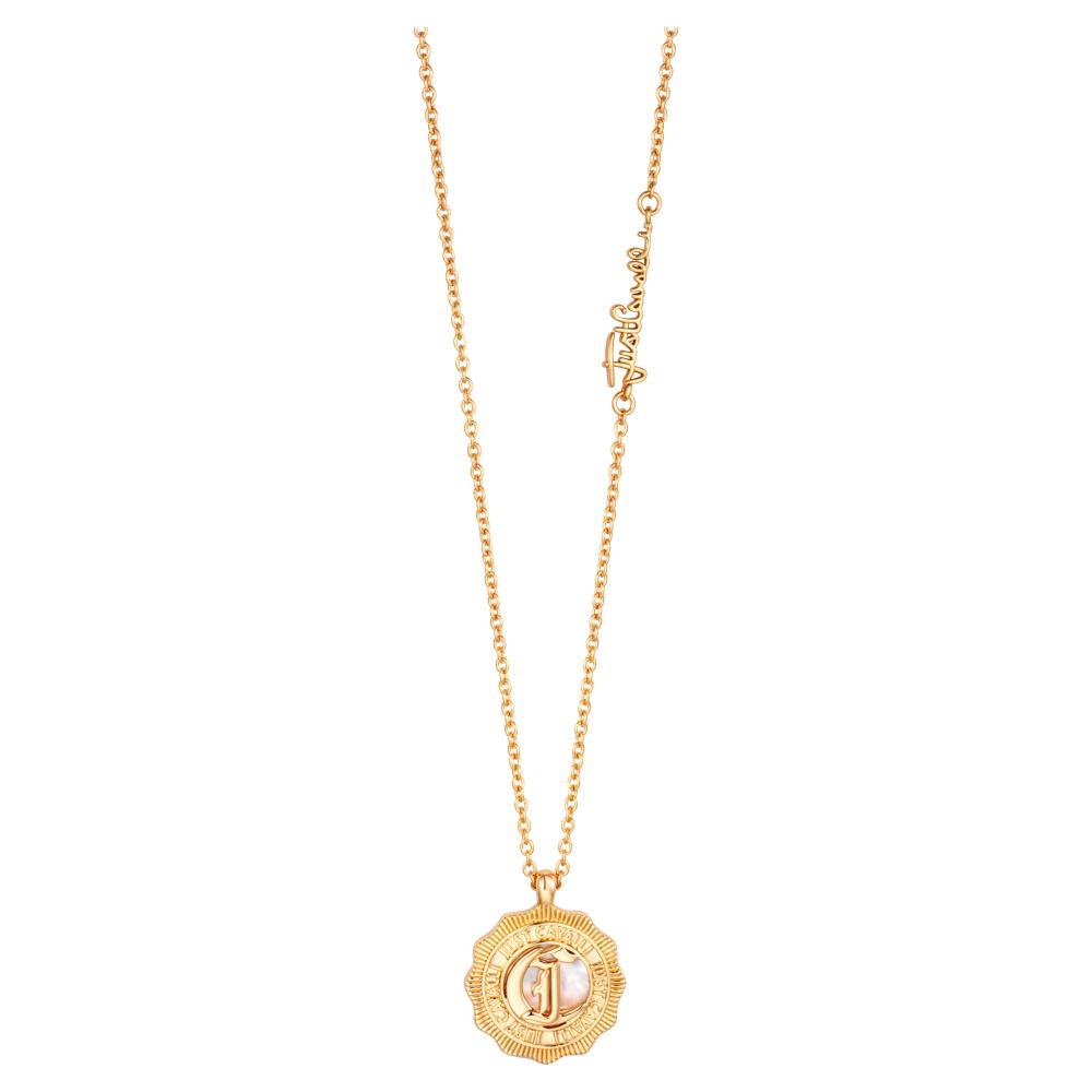 JUST CAVALLI Logo Necklace Gold Stainless Steel JCNL01943200