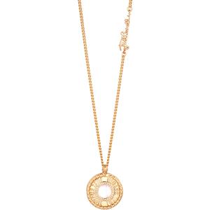 JUST CAVALLI Logo Necklace Gold Stainless Steel with Cubic Zirconia JCNL01973400 - 50895