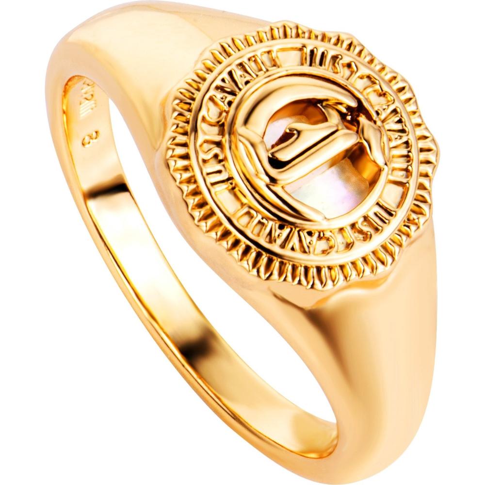 JUST CAVALLI Logo Ring Gold Stainless Steel JCRG01313207