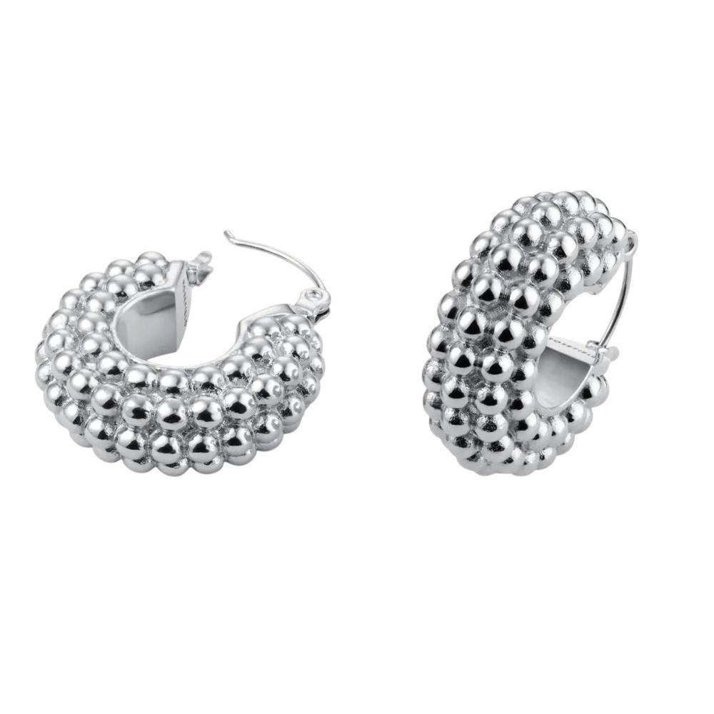 ROSEFIELD Earrings Bubble Hoops Silver Stainless Steel JEBHS-J798