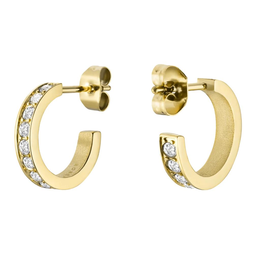 ROSEFIELD Earrings Crystal Hoops Gold Stainless Steel JECHG-J571