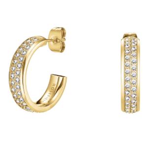 ROSEFIELD Earrings Crystal Hoops Gold-Plated Stainless Steel with Zircon Stones JECHG-J928 - 53702