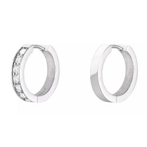 ROSEFIELD Earrings Crystal Hoops Silver Stainless Steel JECHS-J572 - 48586