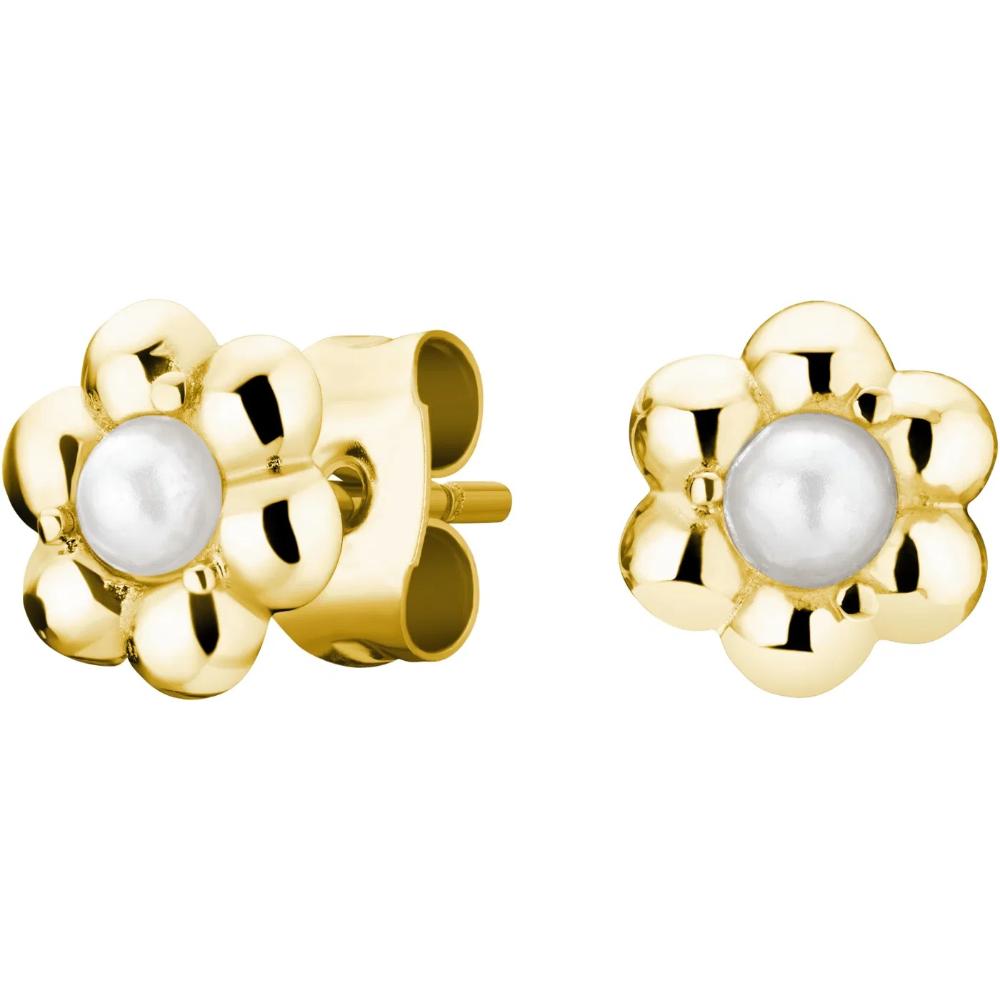 ROSEFIELD Earrings Small Daisies Gold Stainless Steel JEDFG-J670