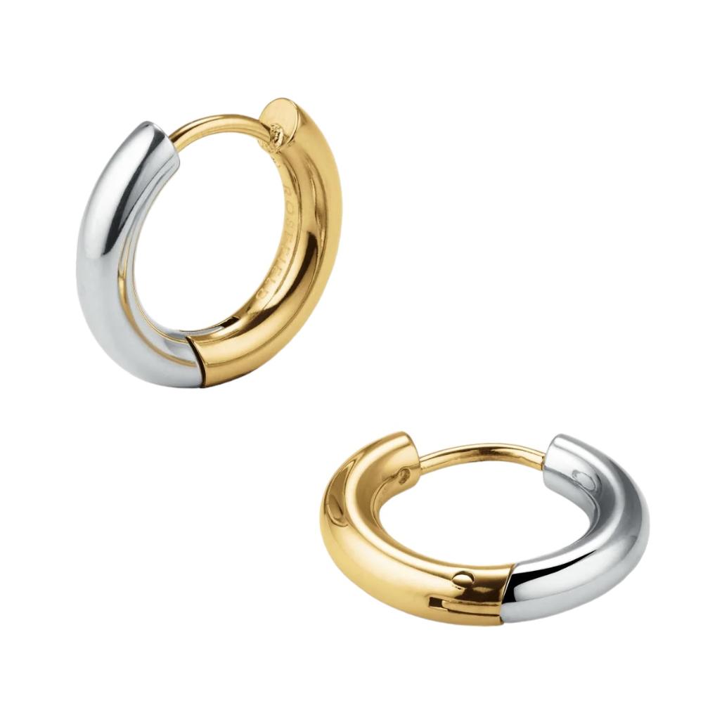 ROSEFIELD Earrings Duotone Hoops Gold Stainless Steel JEDHG-J710