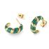 ROSEFIELD Earrings Emerald Croissant Hoops  Stainless Steel JEECG-J717 - 2