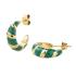 ROSEFIELD Earrings Emerald Croissant Hoops  Stainless Steel JEECG-J717 - 1